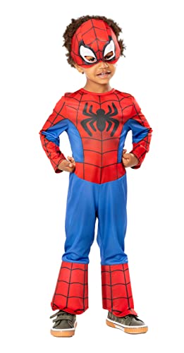 Rubies – Offizielles Marvel – Klassisches Spidey-Kostüm für Kinder – Größe 3–4 Jahre – Offizielles Kostüm mit Maske des Superhelden der Serie Spidey und seinen außergewöhnlichen Freunden. von RUBIE'S