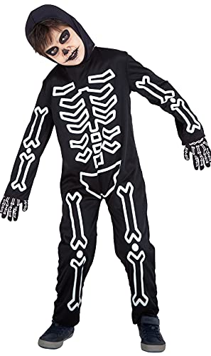 Rubies Glow in Dark Bones Kostüm für Jungen und Mädchen, Jumpsuit gedruckt im Dunkeln, offizielle Halloween, Karneval, Geburtstag und Weihnachten von Rubies