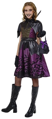 Rubies Lady Vampir-Kostüm für Mädchen, Kleid, Handschuhe, Sklavin und Tasche, offizielle Rubies für Halloween, Karneval, Geburtstage und Partys von Rubie’s