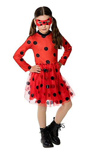 Rubies Mädchen-Kleid, Tutu-Kleid, Miraculous Ladybug, I-300834, Rot und Schwarz von Rubies Costume Co