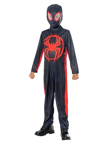 Rubies Miles Morales Spider-Vers Klassisches Kostüm für Jungen und Mädchen, bedruckter Jumpsuit und Maske, offizielles Marvel-Outfit für Karneval, Halloween, Weihnachten und Geburtstag von Rubie's