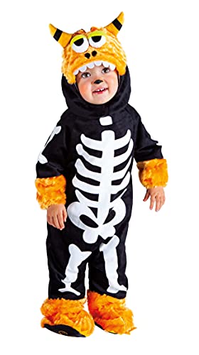 Rubies Monster Knochen Kostüm für Kinder, Babygröße von 1 bis 2 Jahren, Strampler mit Klettverschluss, Mütze mit springenden Augen, Original Halloween, Weihnachten, Karneval und Geburtstag von Rubies