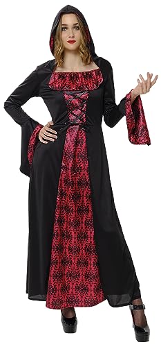 Rubies Mysteriöses Vampir-Kostüm für Damen, offizielles Kleid mit Kapuze, Halloween, Karneval, Party und Cosplay von Rubies