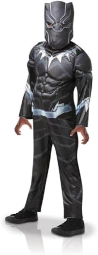 Rubies – Avengers – Deluxe-Kostüm Black Panther auf Kleiderbügel (Kinder) – Größe 5 – 6 Jahre von Rubies Costume Co