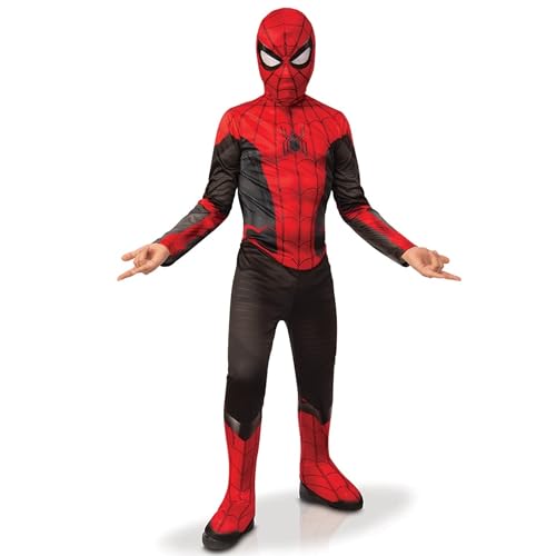 Rubie's offizielles Marvel Spider-Man No Way Home Klassische Kinder Schwarz und Rot Kostüm, Kinder Superheld Kostüm, Alter 7-8 Jahre von Rubie's