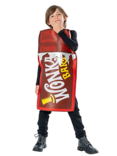 Rubies Offizielles Willy Wonka and The Chocolate Factory Wonka Bar Unisex-Kinderkostüm, Größe M, Alter 5-8 Jahre, Braun, Halloween, Halloween von Rubie's