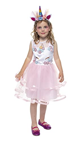 Rubies Unicorn Bride Prinzessin Kostüm für Mädchen, Kleid mit rosa Organza, Einhorn-Details und Stirnband, Original, ideal für Halloween, Weihnachten, Karneval und Geburtstag. von Rubies