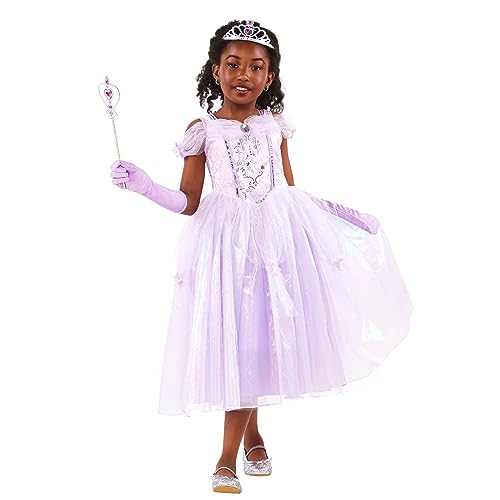 Rubies Prinzessin Purple Princess Kostüm für Mädchen, lila Prinzessinenkleid mit Organza, Tiara und Handschuhe, Original, ideal für Halloween, Weihnachten, Karneval und Geburtstag. von Bristol Novelty