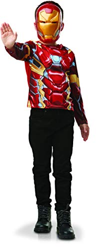 Rubies Costume Co. Inc Iron Man Chest Set Avengers I-300113 Offizielles Marvel Top und Maske Kostüm, Einheitsgröße, Cartoon, Rot von Rubies