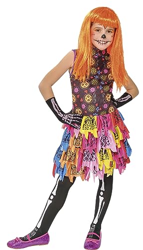 Rubies Skelit-Kostüm der Toten für Mädchen, Kleid und Strumpfhose, offizielle Rubies für Halloween, Karneval, Partys und Geburtstage von Rubie’s