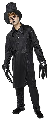 Rubies Skull Big Hands Kostüm Herren Jacke mit Hut und Handschuhen, offizielle Halloween, Karneval, Party und Cosplay von Rubies