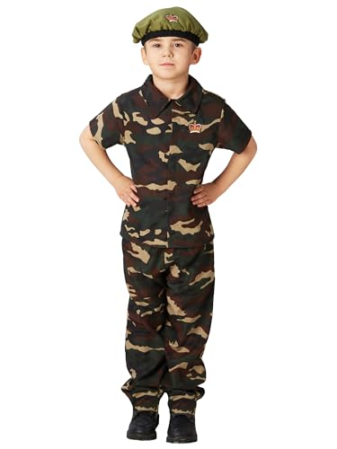 Fancy Me Jungen Tarnfarbe Soldaten Streitkräfte Militär Armee Junge Kostüm Kleid Outfit 3-8 Jahre - 122-128 von Fancy Me