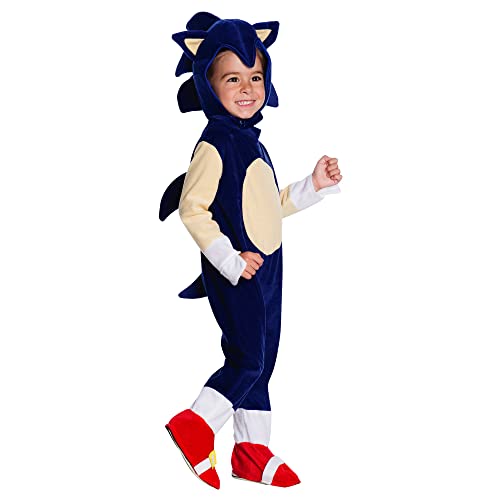 Rubies Sonic Kostüm für Kinder, Overall mit Überschuhen und Kopfschmuck Sega Official, für Karneval, Weihnachten, Geburtstage, Feiertage und Halloween von Rubie's