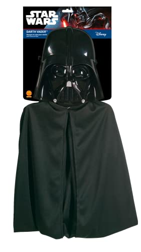 Rubies Offizielles Star Wars-Kostüm für Erwachsene, mit Umhang und Maske Darth Vader – Zubehör-Set mit langem Umhang mit Klettverschluss und starrer Maske aus PVC – offiziell lizenziert Star Wars von Rubies Costume Co