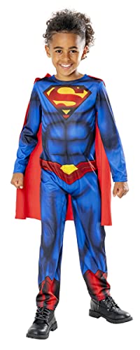 Rubies Superman-Kostüm für Kinder, Green Collection, nachhaltiges Kostüm, bedruckter Jumpsuit und Umhang, offizielle DC Comics für Halloween, Karneval, Weihnachten und Geburtstag von Rubies