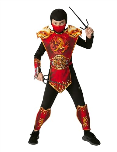 Rubies Ninja-Kostüm für Jungen und Mädchen, Jumpsuit mit Tabard, Gürtel und Kapuze, offizieller Karneval, Halloween, Geburtstag und Party von Rubies