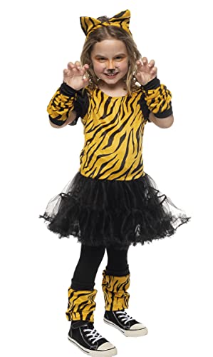 Rubies Tigresa Tutu Kostüm für Mädchen, Kleid mit Tutu und Schwanz, Stirnband, Handschuhe, Wärmer und Strümpfe, Original, ideal für Halloween, Weihnachten, Karneval und Geburtstag. von Rubies