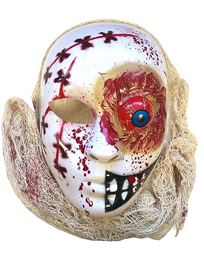 Rubies – Zubehör für Erwachsenenkostüm, offizielles Halloween-Kostüm – Zombie-Maske mit Blut und Haaren – Einheitsgröße – für Halloween-Kostüme, Frauen und Männer von Rubie's