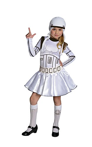 Rubies offizielles Disney Star Wars Stormtrooper-Kinder Kostüm für Mädchen, Größe L, Alter 8-10 von Rubie´s