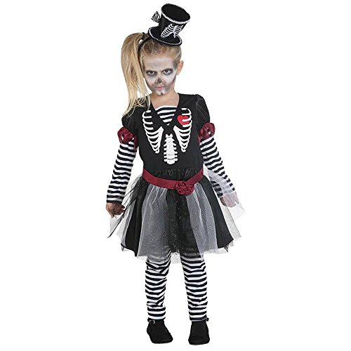 Rubie's Halloween Kinder Kostüm Skelett Grusel Mädchen Skelettkostüm Gr.152 von Rubies