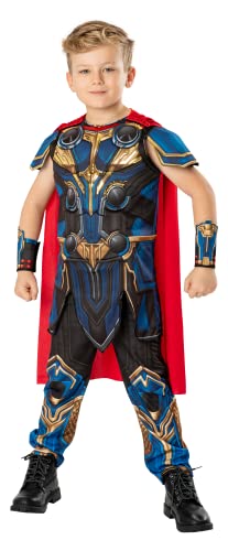 Rubies Deluxe Thor-Kostüm für Jungen, 7–8 Jahre, Blau, Gold, Rot von Rubies Costume Co