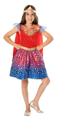 Rubies Wonder Woman, offizielles Kleid, luxuriös, Wonder Woman (Kinder), Größe 5 – 6 Jahre von Rubie's