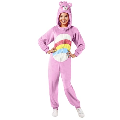 Rubies 702763S000 Care Cheer Bear Comfy-Wear-Kostüm-Overall mit Kapuze, Erwachsenengröße, Damen, wie abgebildet, 10–12 von Rubies