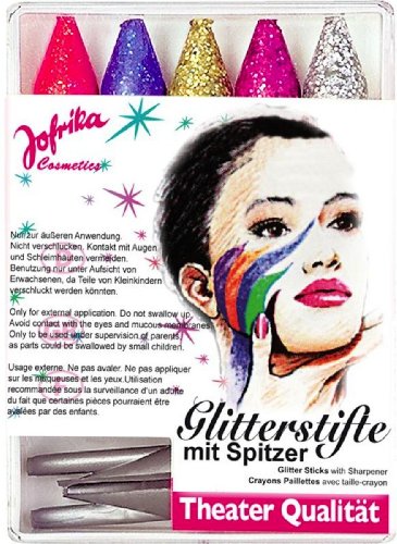 5 Schminkstifte Glitter m it Spitzer von Jofrika