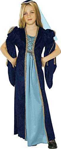 Fancy Me Mädchen Lang Mittelalterlich Lady Marian Juliet Tudor Historisch Kostüm Kleid Outfit - Blau, Blau, 8-10 Years von Fancy Me