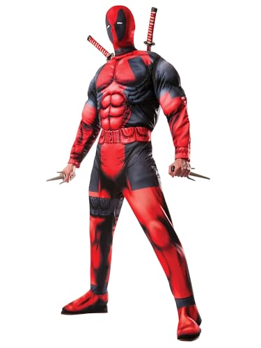 Rubie's 810109 Offizielles Marvel Deadpool Deluxe Kostüm für Erwachsene – Größe: XL, Rot Halloween Rubie's 810109 Offizielles Marvel Deadpool Deluxe Kostüm für Erwachsene – Größe: XL, Rot Halloween von Rubie's