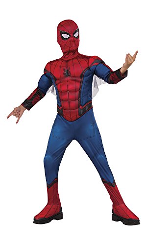 Rubies 155032-L Spider-Man Kinderkostüm in Box mit Muskeln und Maske, Jungen, rot, L (7-8 años) von Rubies