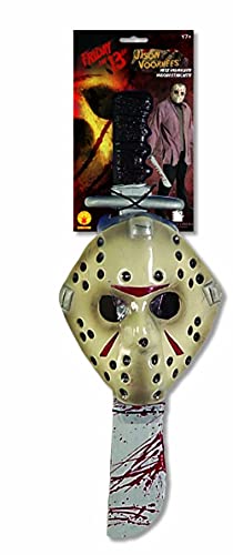 Rubies 17174 Friday The 13th Jason Voorhees Maske und Machete Set, Standard Partyzubehör, Cartoon, Weiss/opulenter Garten, Einheitsgröße Rubies 17174 Friday The 13th Jason Voorhees Maske und Machete Set, Standard Partyzubehör, Cartoon, Weiss/opulenter Garten, Einheitsgröße von Rubies
