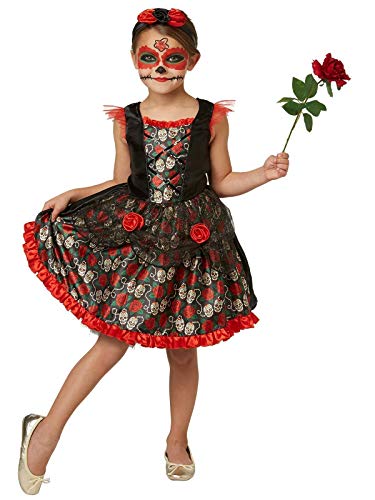 Rubie's 2630709L Red Rose Day of the Dead, Kostüm für Kinder, L Halloween von Rubie's