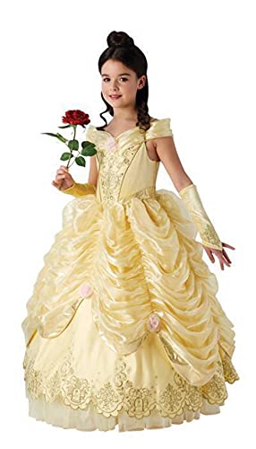 Rubies 630613-M Disney Princess Belle Kinderkostüm Bella, limitierte Auflage, Mädchen, Gold, M (5-6 años) von Rubies