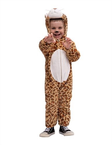 Rubies Leoparden-Kostüm für Jungen und Mädchen, Jumpsuit mit Schwanz und Kapuze, offizieller Karneval, Halloween, Partys und Geburtstage von Rubie's