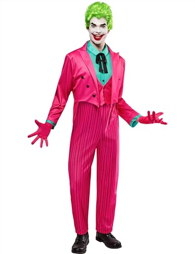 Rubies Batman Classic 1966 TV Series Joker Deluxe Kostüm Overall und Perücke für Erwachsene Herren für Motto-Partys und Halloween, Größe L von Rubies