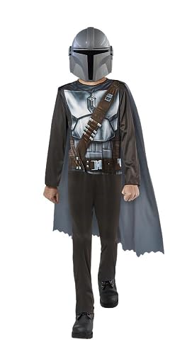 Rubies Günstige Mandalorian OPP Kostüm für Jungen und Mädchen, Jumpsuit, Umhang und Maske, offizielle Star Wars für Karneval, Weihnachten, Geburtstag, Party und Halloween. von Rubies