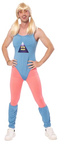 Rubies Gym Man-Kostüm für Erwachsene, Jumpsuit mit Brüsten, Leggins und Stulpen, offizieller Junggesellenabschied, Karneval, Geburtstag und Party von Rubies