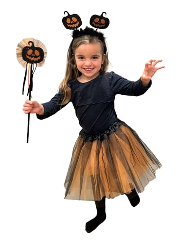 Rubies Halloween-Tutu-Set + 2 Kürbis-Accessoires – Einheitsgröße 4-7 Jahre von Rubies