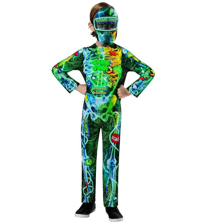 Rubies Kostüm - Gamer Skeleton - Rubies - 7-8 Jahre (122-128) - Kostüme von Rubies