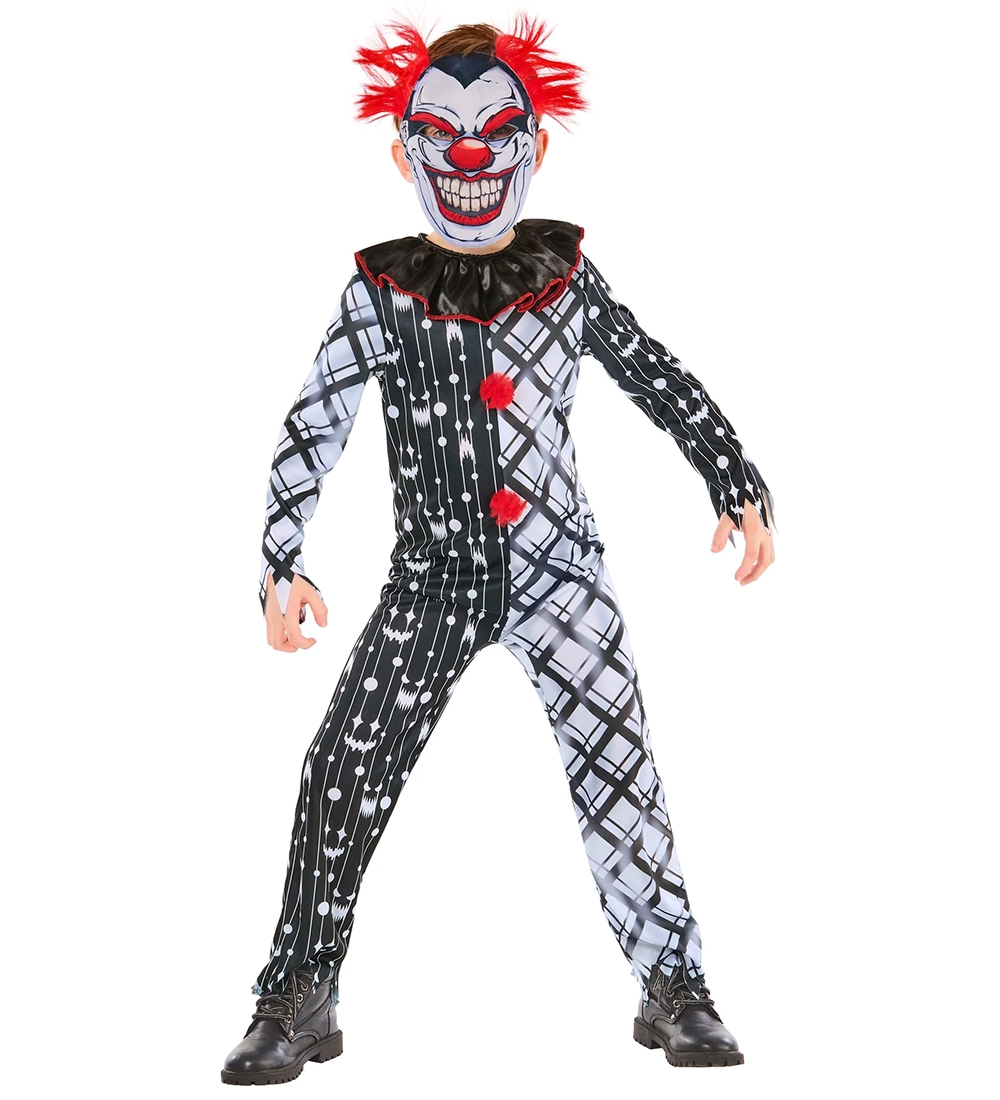 Rubies Kostüm - Monochromer finsterer Clown - Rubies - 5-6 Jahre (110-116) - Kostüme von Rubies