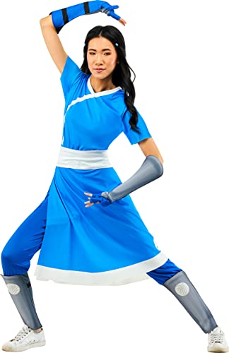 Rubies Offizielles Avatar The Last Airbender Katara-Kostüm, Overall mit angenähtem Kleid, Erwachsenenkostüm, Größe S (38-40) von Rubies