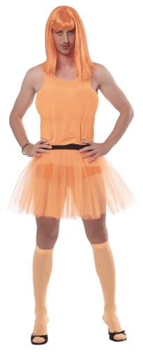 Rubies Orangener Tanz für Erwachsene, Oberteil mit Brust, Tutu und Socken, offizieller Junggesellenabschiede, Karneval, Party, Geburtstag von Rubies