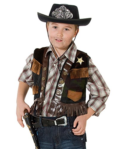 Sheriffweste Sheriff Weste Kostüm Cowboy Sheriffkostüm Cowboykostüm Gr. 104, 116, 128, 140, 152, 164, Größe:128 von Rubie's