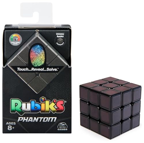Rubik’s Phantom Cube 3x3 Zauberwürfel - der Klassische 3x3 Cube mit Thermo-Twist, die Farbfelder leuchten erst bei Warmer Berührung, für Logik-Akrobaten ab 8 Jahren - Original Rubik's Cube von Rubik's