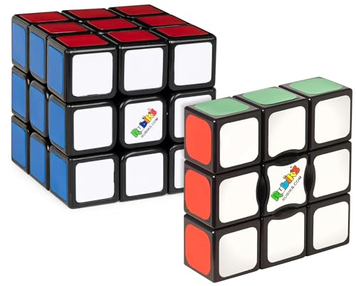 Rubik’s Starter-Set, der Original 3x3 Zauberwürfel und 3x3x1 Edge, Geschenkset Fingerwürfel Stressabbau Fingerspielzeug Reisespiele, für Erwachsene und Kinder von Rubik's