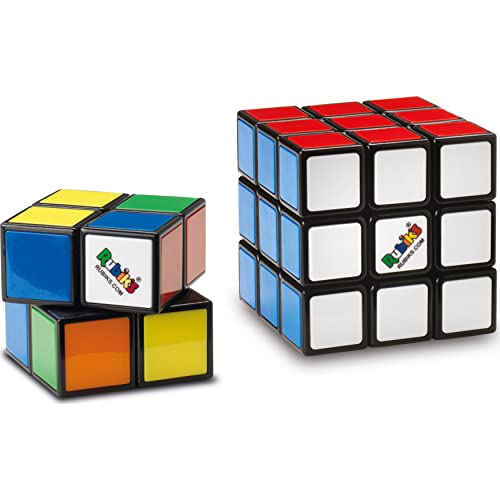 Rubik's Cube Advanced buntes Puzzlespiel Set mit 2 x 2 und 3 x 3 Originalwürfeln in passender Farbe mit Anleitung – 6064009 – Spielzeug für Kinder ab 8 Jahren, Schwarz 1 von Rubik's