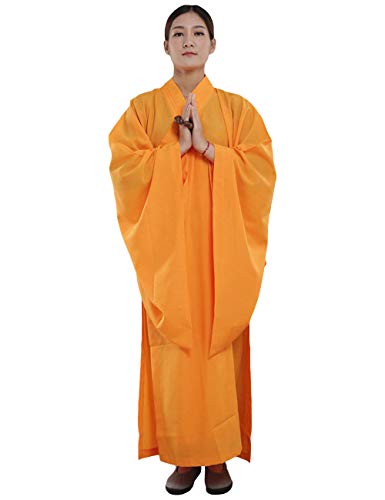 Rubruan Mönch Buddhist Kostüm Robe - Chinesische Buddhistische Kleidung Outfit Kampfkunst Shaolin Wushu Kung Fu Langärmelige Uniform Unisex für Männer Frauen von Rubruan
