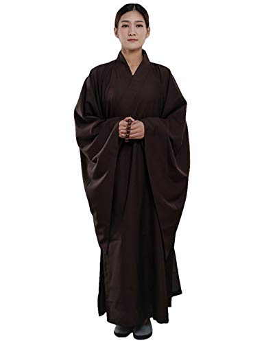Rubruan Mönch Buddhist Kostüm Robe - Chinesische Buddhistische Kleidung Outfit Kampfkunst Shaolin Wushu Kung Fu Langärmelige Uniform Unisex für Männer Frauen von Rubruan