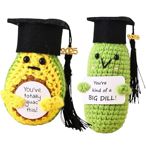 2pcs Positive Kartoffel Puppe, Lustige Mini Potato Strickpuppe, Kreative Strickwolle Pocket Hug Motivationsgeschenke, Energiekarte Inspirational Geburtstagsgeschenk, Schulabschluss Geschenke (B) von Rubu22a
